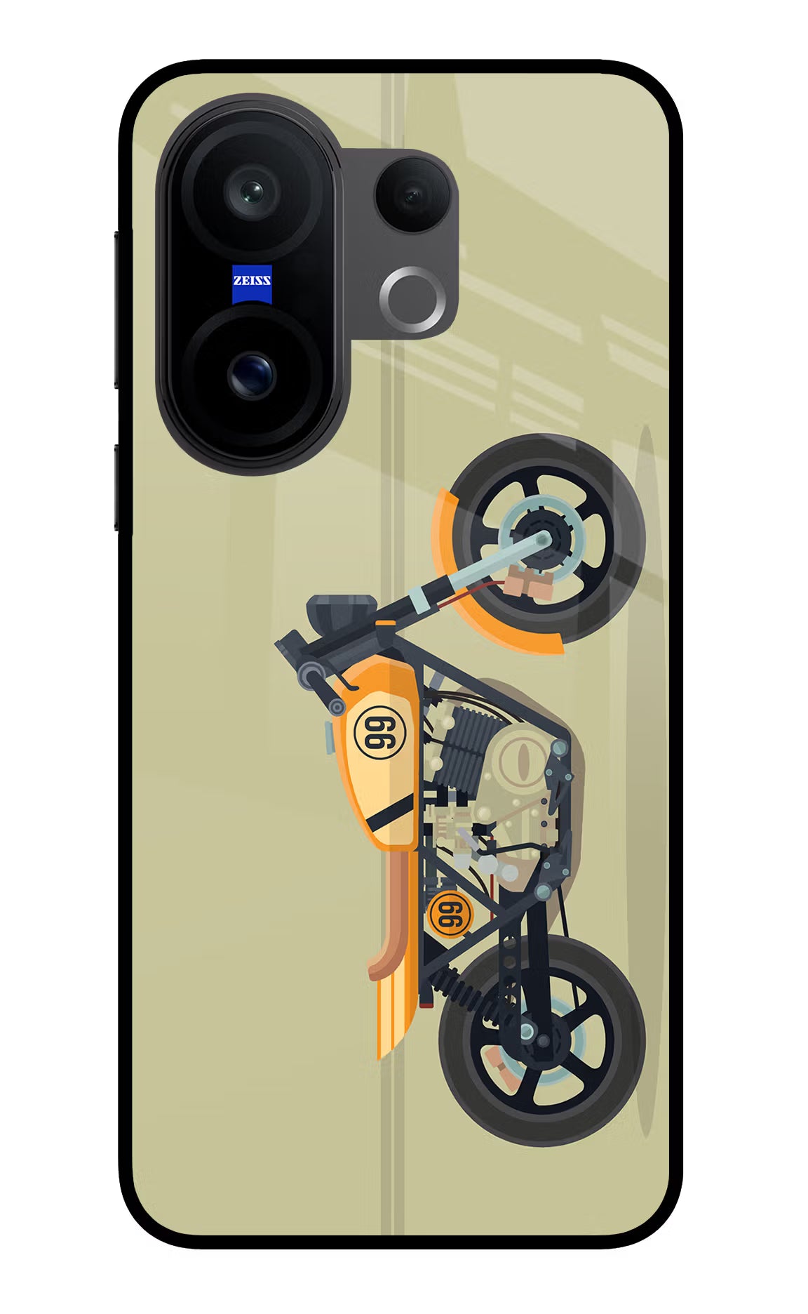 Vertical Speedster Vivo X200 FE Glass Case Back Cover by Casekaro