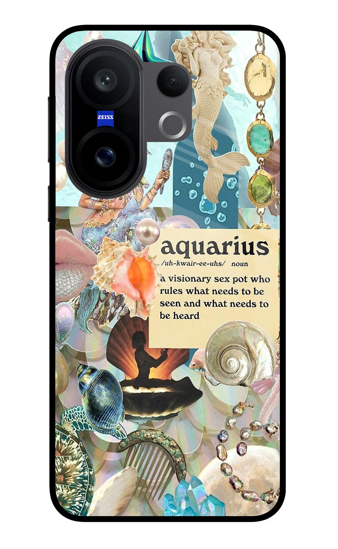 Aquarius Zodiac Vivo X200 FE Glass Case Back Cover by Casekaro