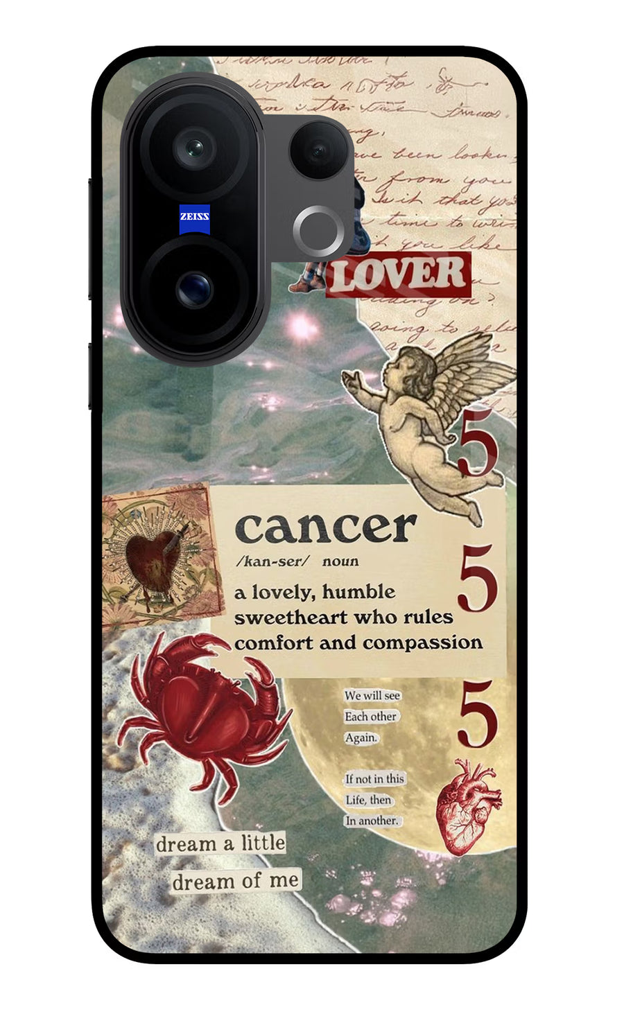 Cancer Zodiac Vivo X200 FE Back Cover, Glass case
