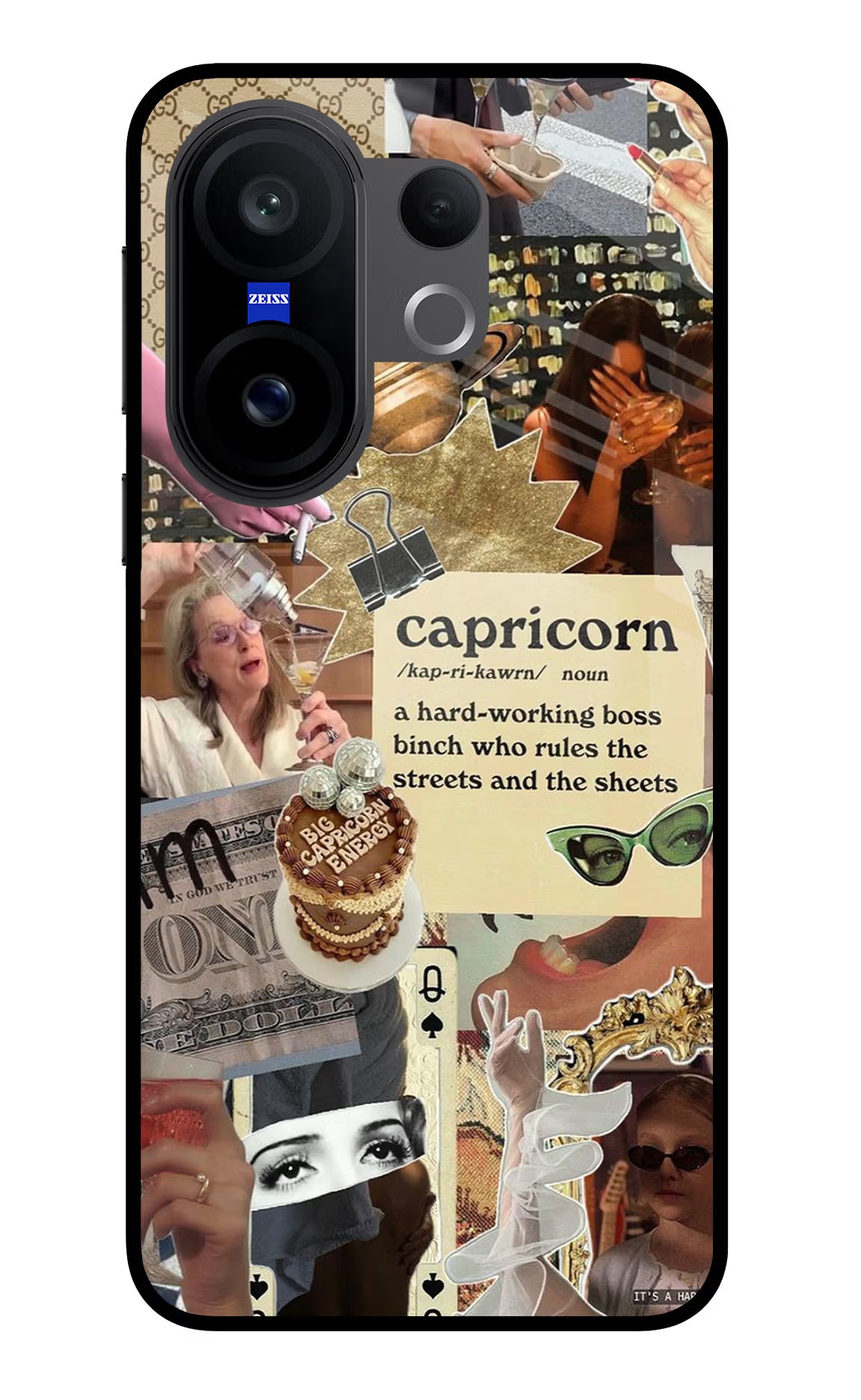 Capricorn Zodiac Vivo X200 FE Glass Case Back Cover by Casekaro