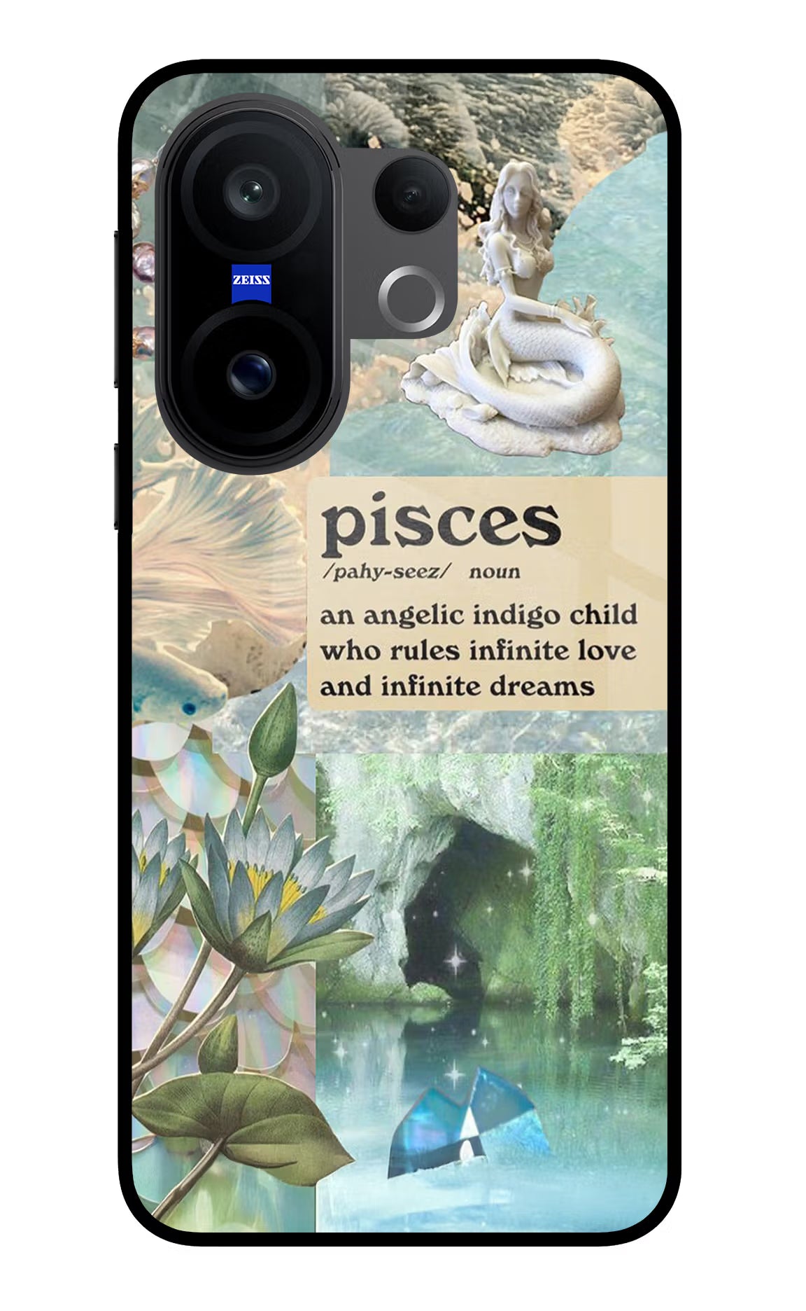 Pisces Zodiac Vivo X200 FE Glass Case Back Cover by Casekaro