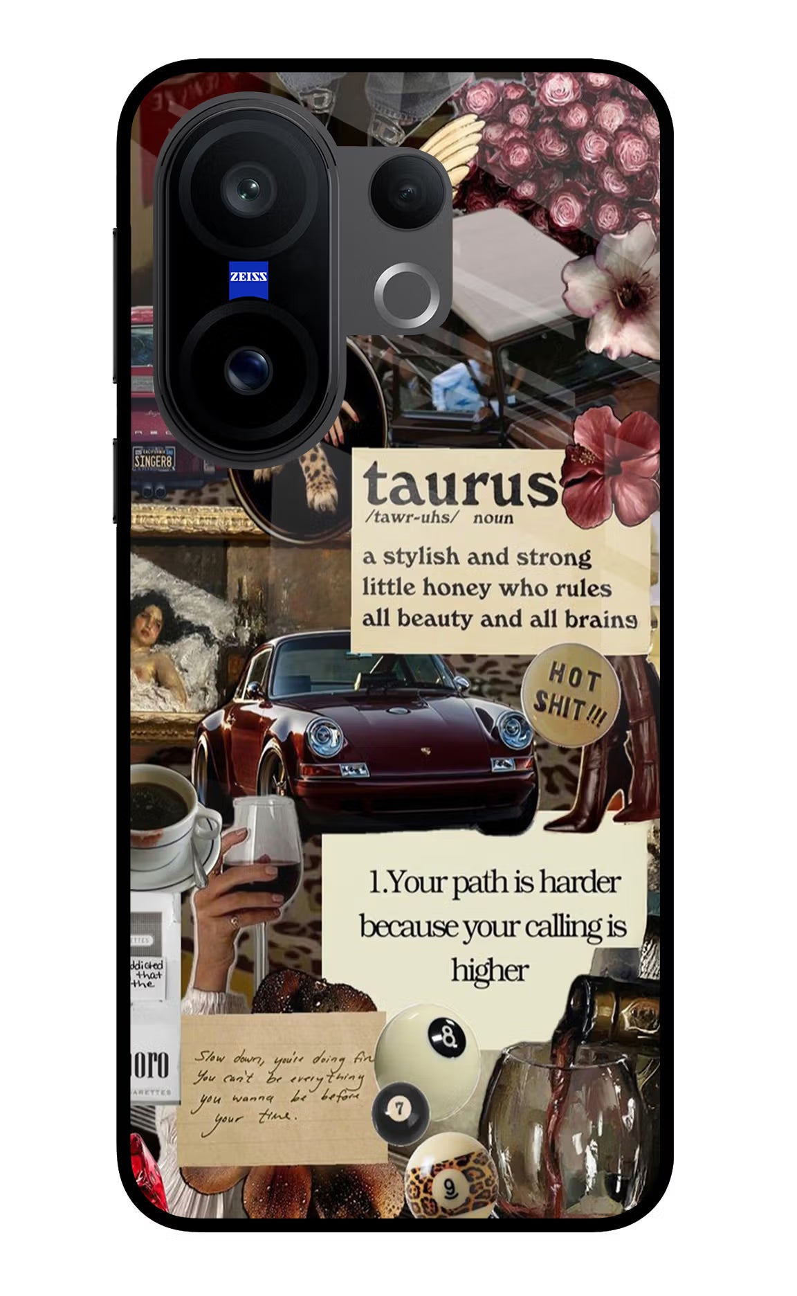 Taurus Zodiac Vivo X200 FE Glass Case Back Cover by Casekaro
