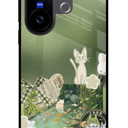 Aesthetic anime Vivo X200 FE Glass Case