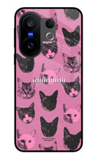 Pink Cats Vivo X200 FE Glass Case