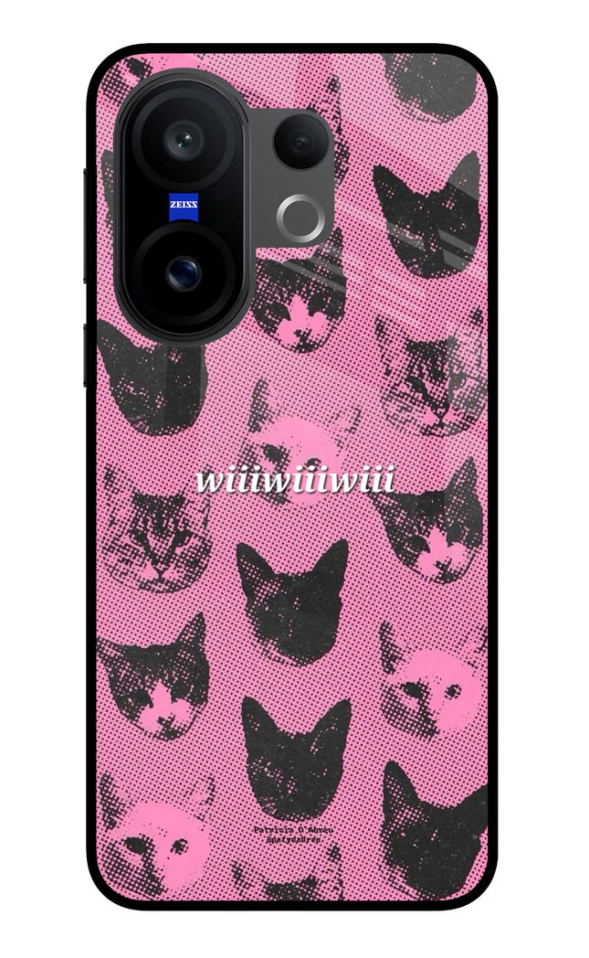Pink Cats Vivo X200 FE Glass Case