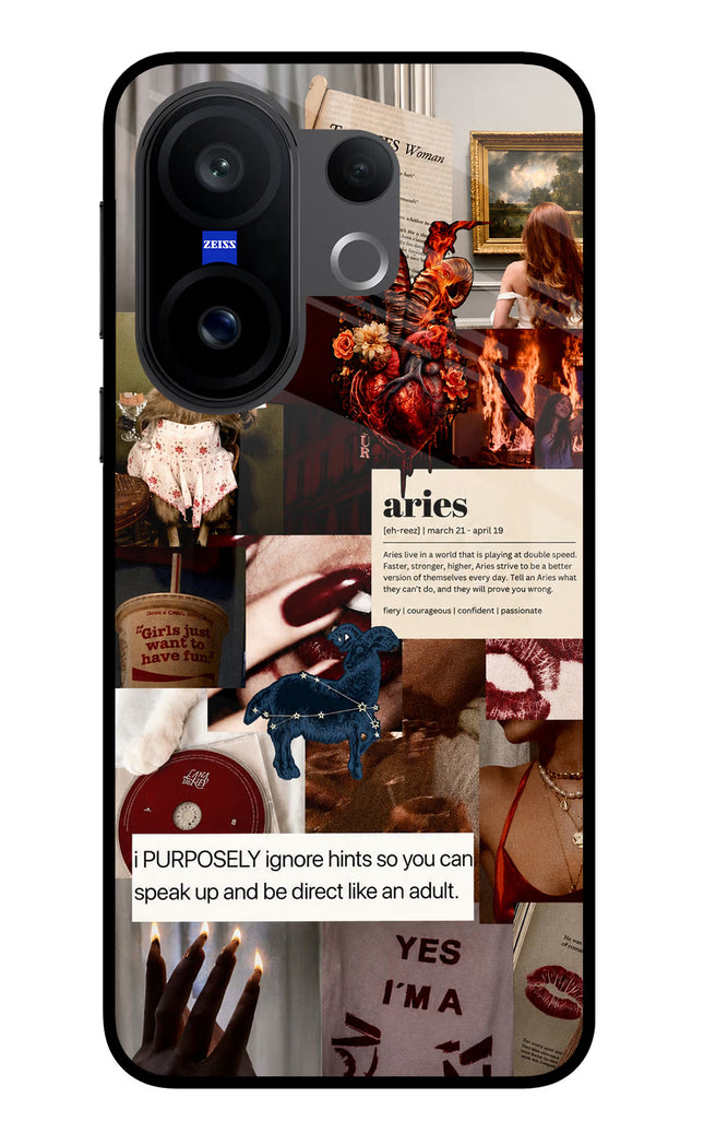 Zodiac Aries Vivo X200 FE Glass Case
