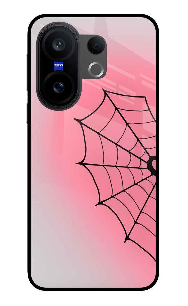 Pink Web Vivo X200 FE Glass Case