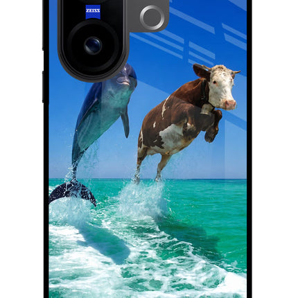 Dolphin vs Cow Vivo X200 FE Glass Case