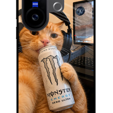Gamer Cat Energy Vivo X200 FE Glass Case