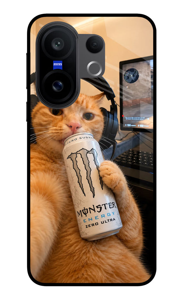 Gamer Cat Energy Vivo X200 FE Glass Case