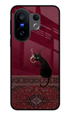Midnight Cat Vivo X200 FE Glass Case