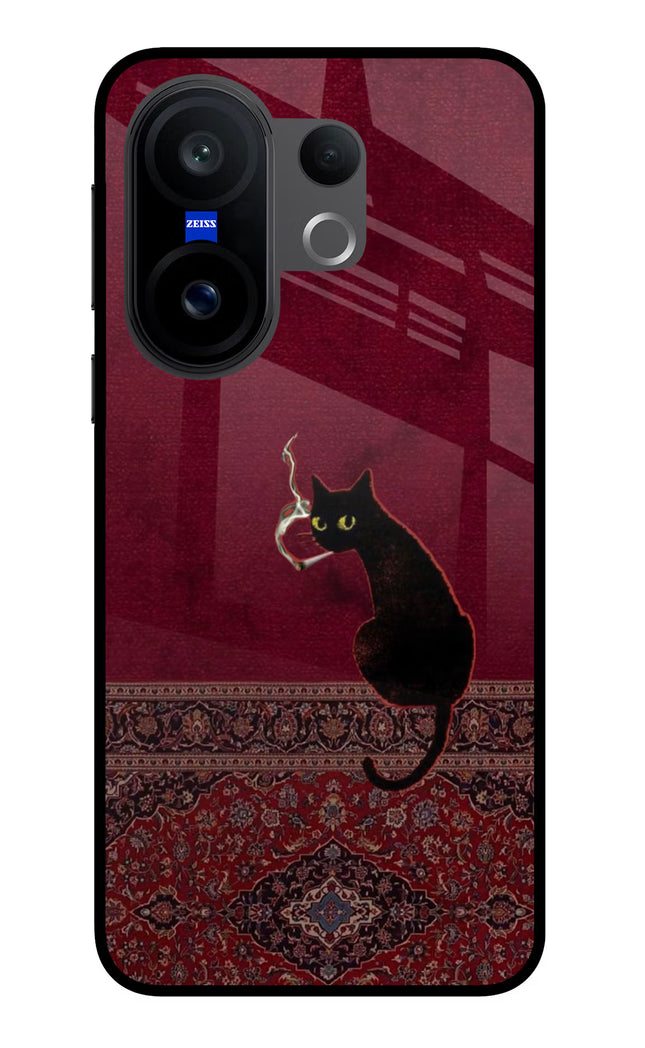 Midnight Cat Vivo X200 FE Glass Case
