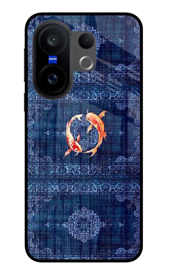 Koi Blue Vivo X200 FE Glass Case
