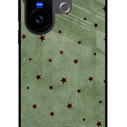 Green Stars Vivo X200 FE Glass Case
