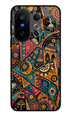 Folk Print Vivo X200 FE Glass Case