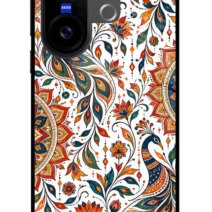 White Mayura Vivo X200 FE Glass Case