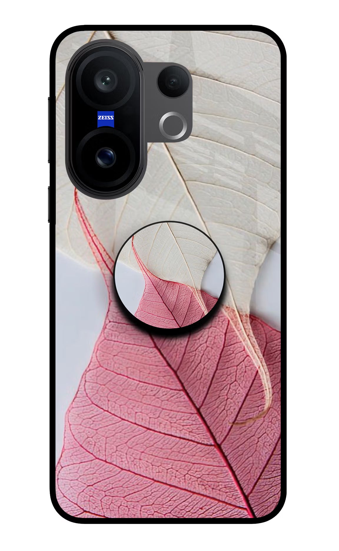 White Pink Leaf Vivo X200 FE Pop Case by Casekaro