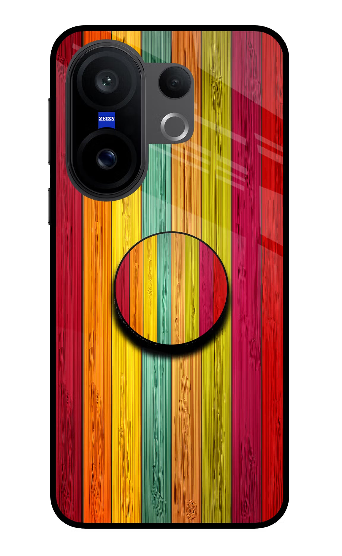 Multicolor Wooden Vivo X200 FE Pop Case by Casekaro