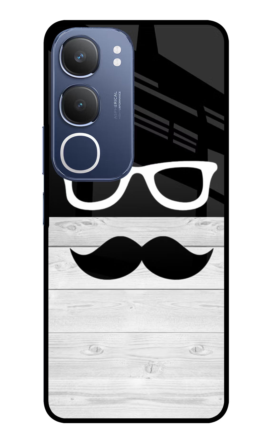 Mustache Vivo Y29 5G Glass Case Back Cover by Casekaro