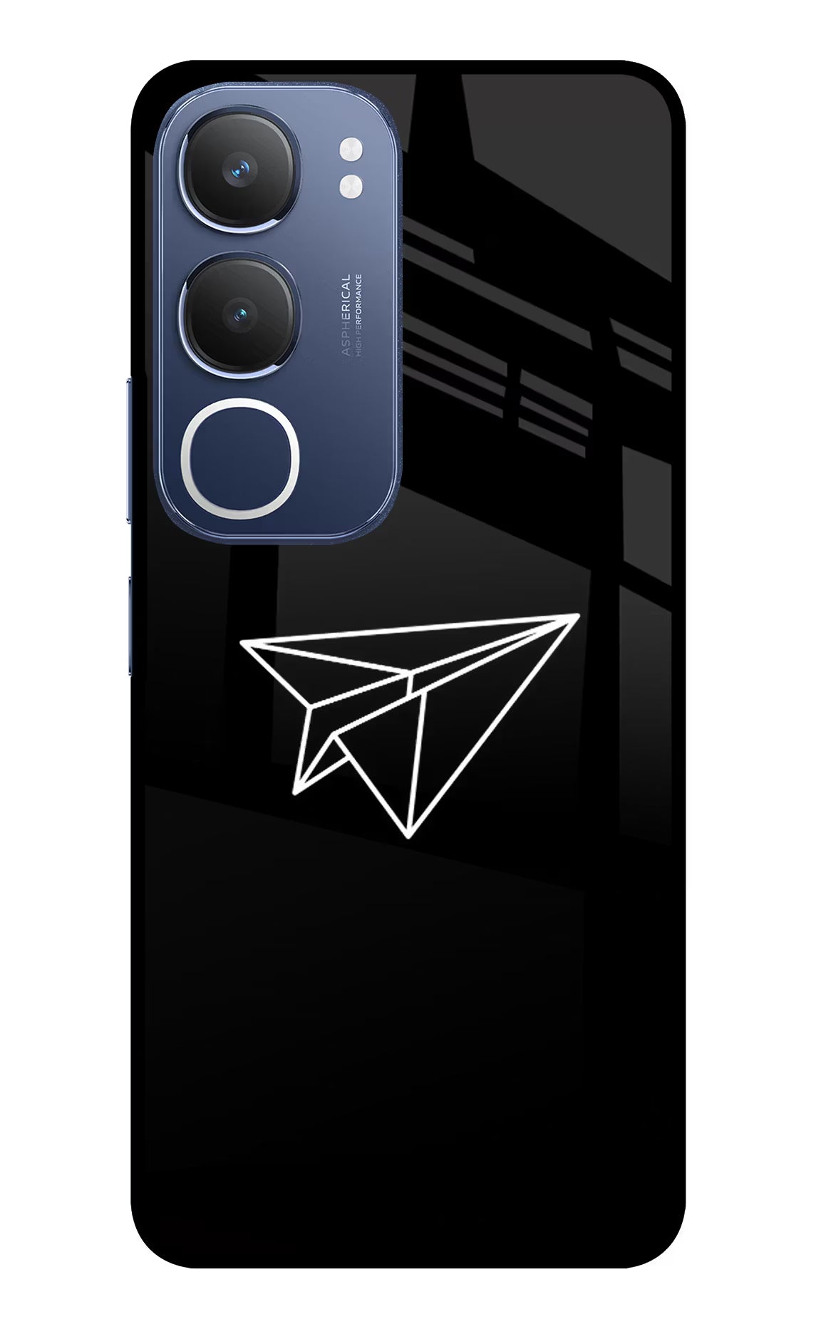 Paper Plane White Vivo Y29 5G Glass Case Back Cover by Casekaro