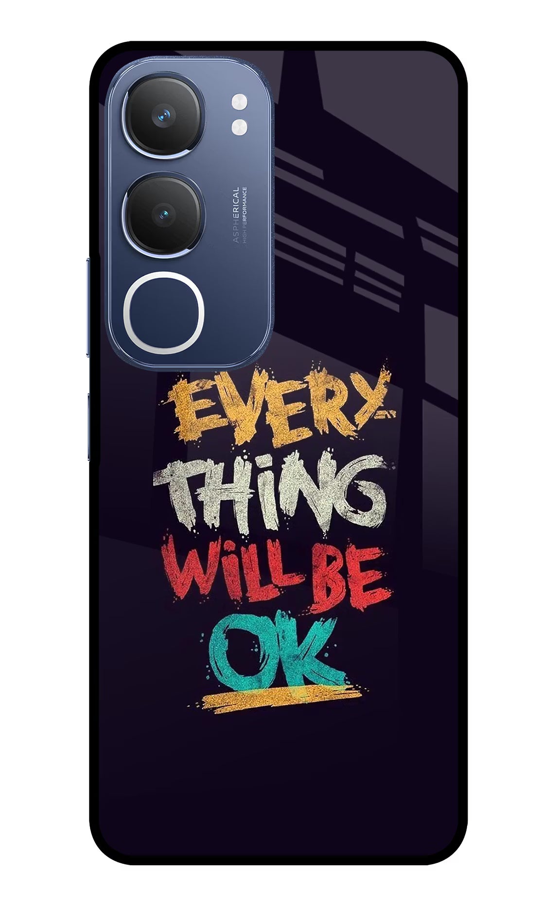 Everything Will Be Ok Vivo Y29 5G Glass Case Back Cover by Casekaro