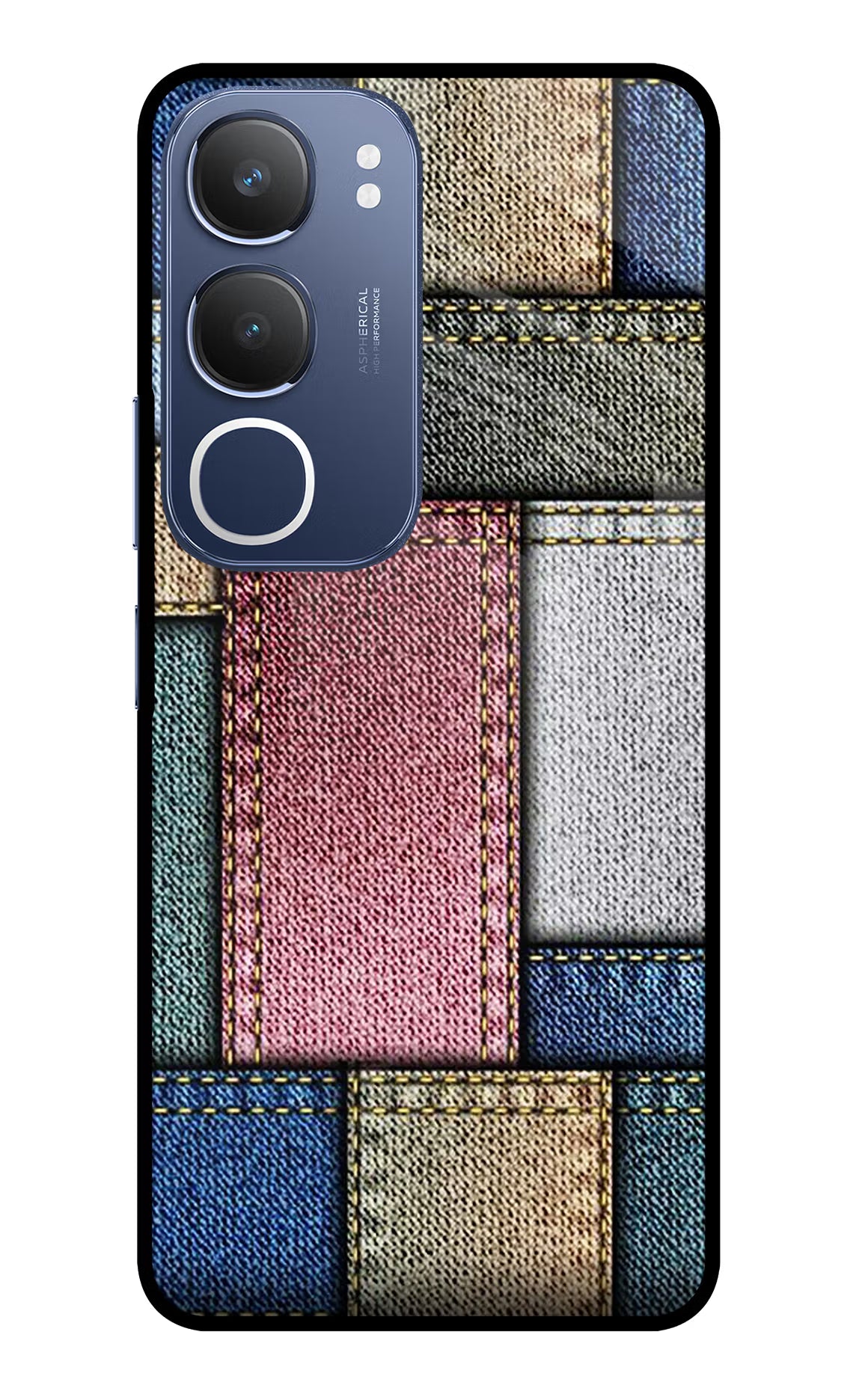 Multicolor Jeans Vivo Y29 5G Glass Case