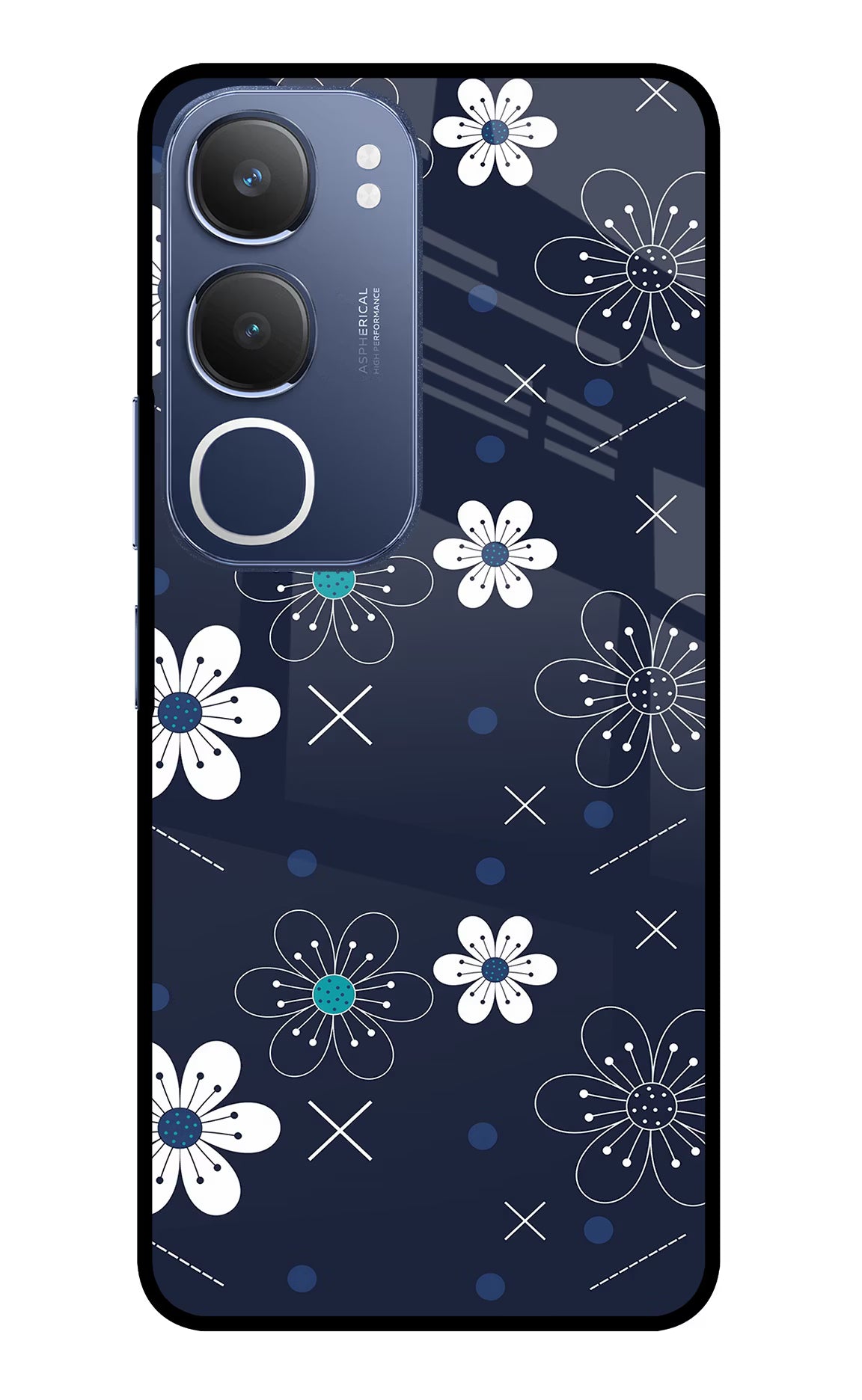 Flowers Vivo Y29 5G Glass Case Back Cover by Casekaro