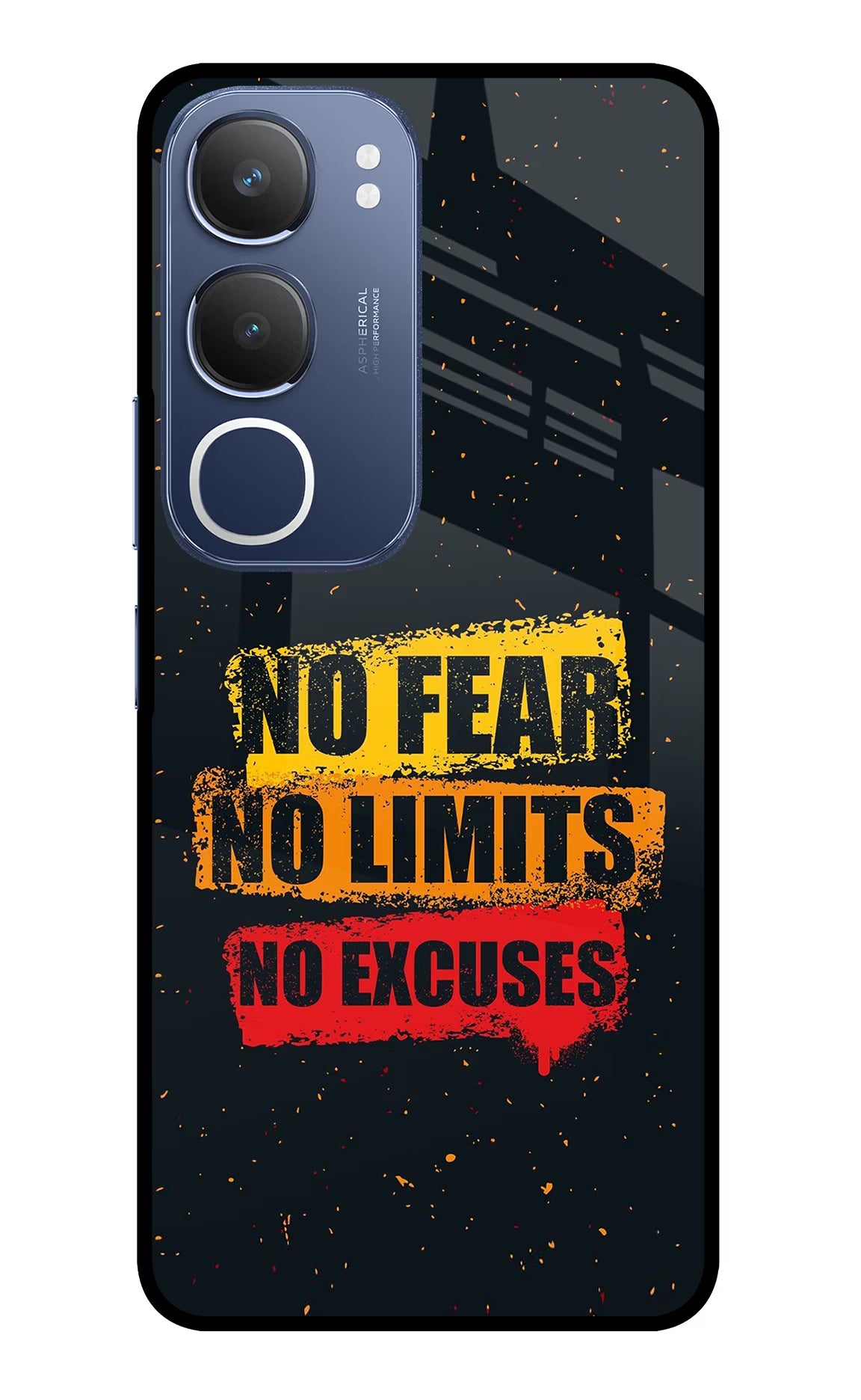 No Fear No Limits No Excuse Vivo Y29 5G Glass Case Back Cover by Casekaro