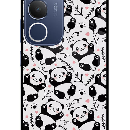 Cute Panda Vivo Y29 5G Glass Case