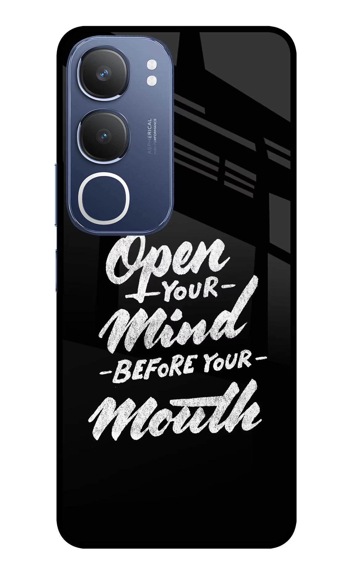 Open Your Mind Before Your Mouth Vivo Y29 5G Glass Case Back Cover by Casekaro