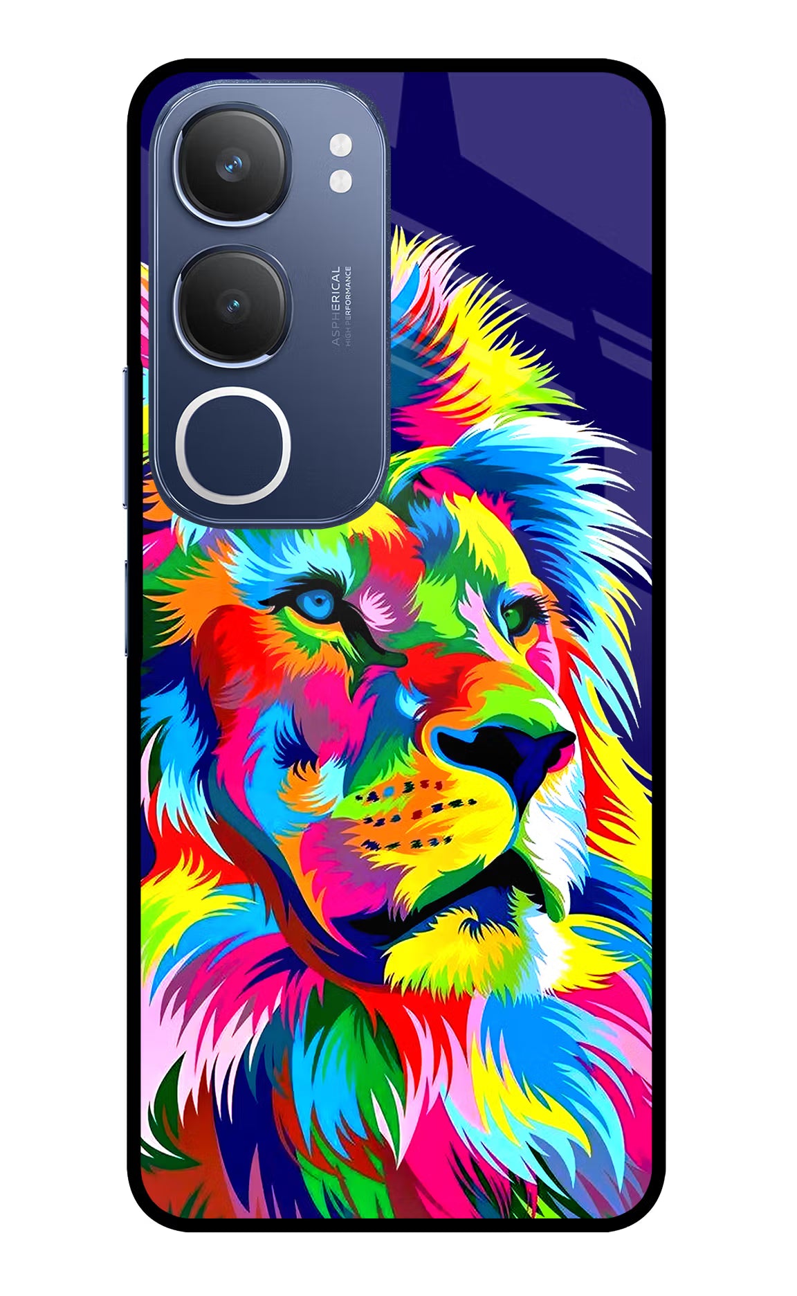 Vector Art Lion Vivo Y29 5G Glass Case Back Cover by Casekaro