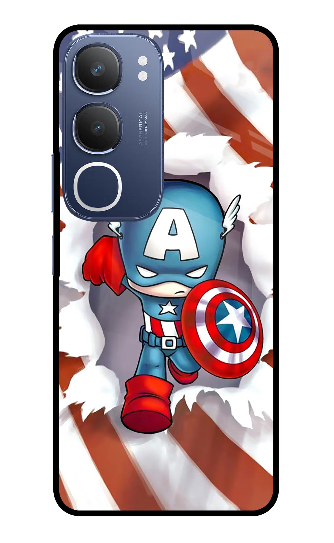 Captain America Vivo Y29 5G Glass Case Back Cover by Casekaro