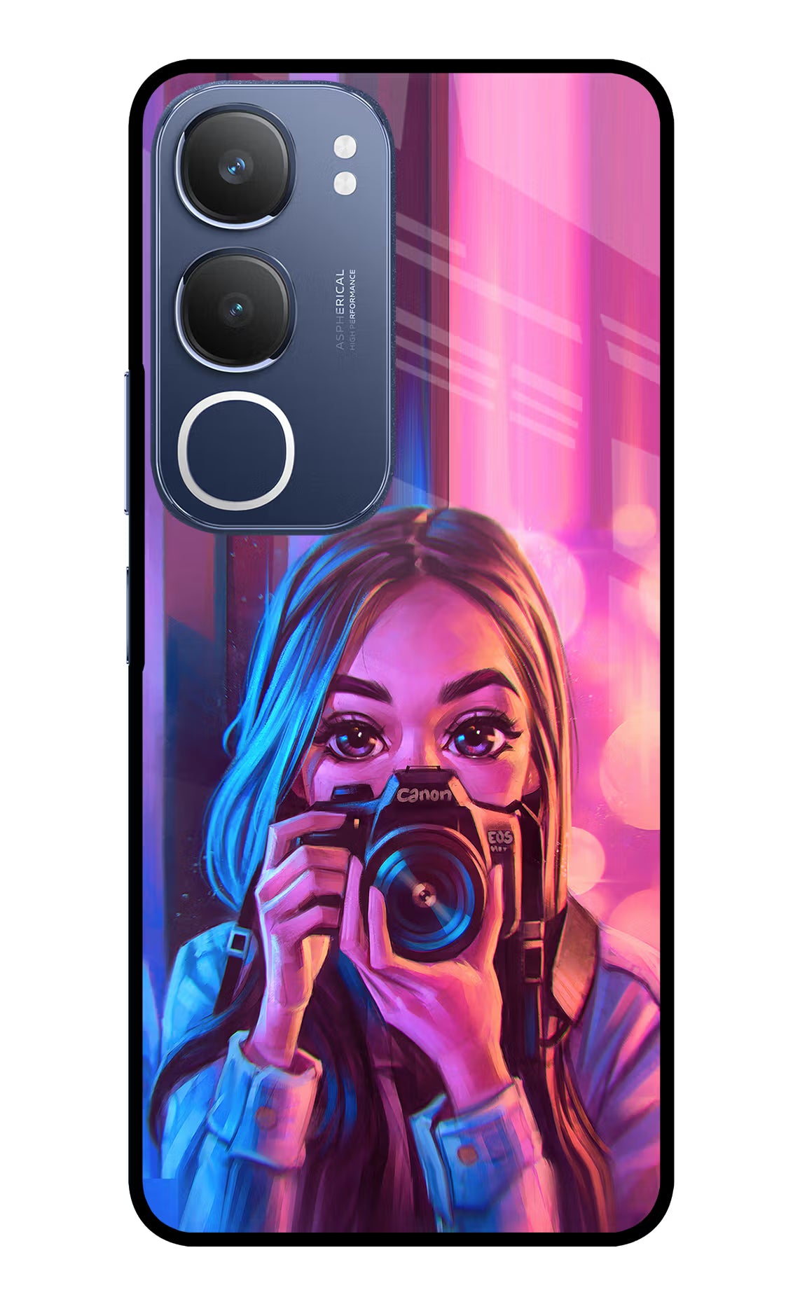 Girl Photographer Vivo Y29 5G Glass Case