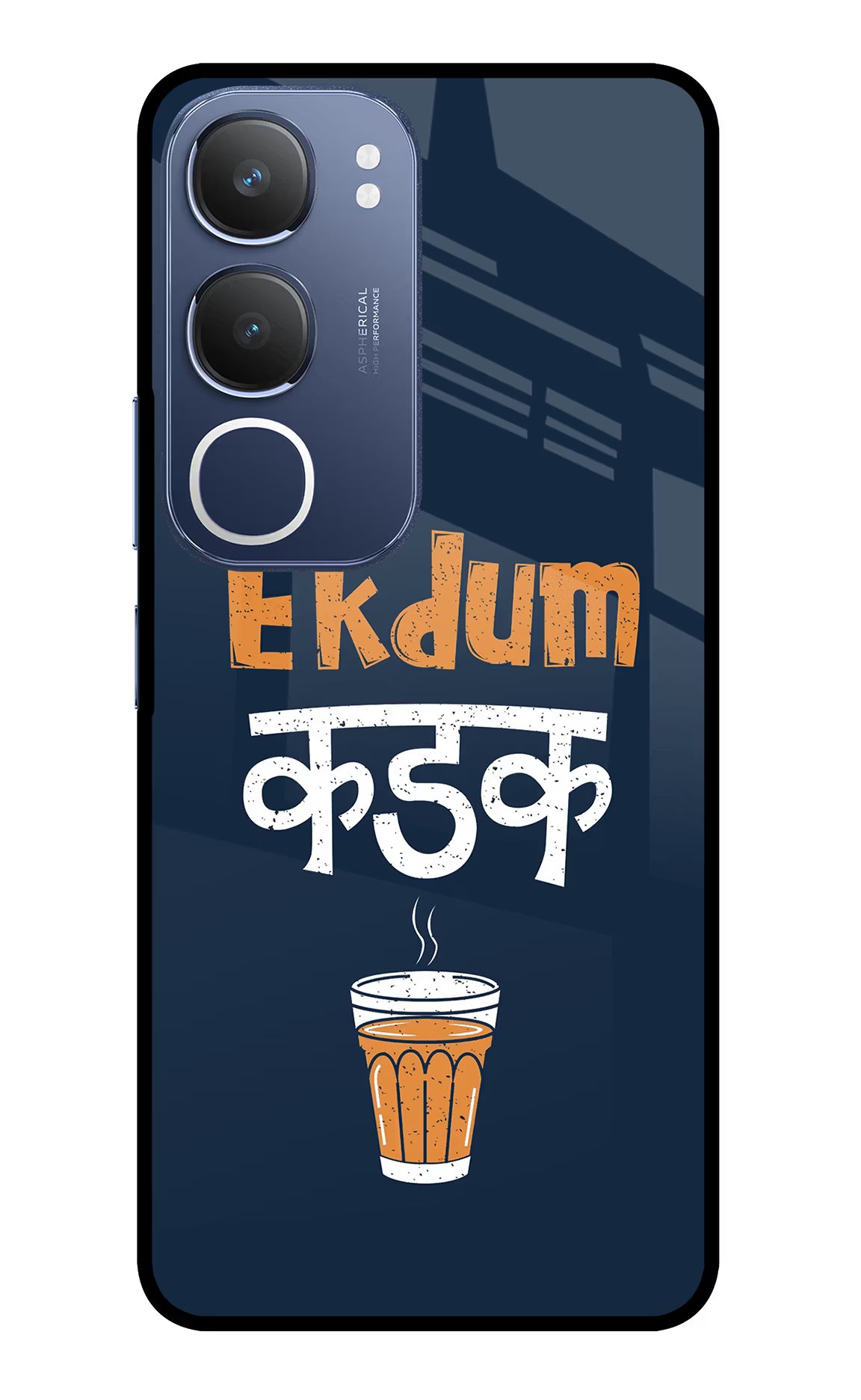 Ekdum Kadak Chai Vivo Y29 5G Glass Case Back Cover by Casekaro