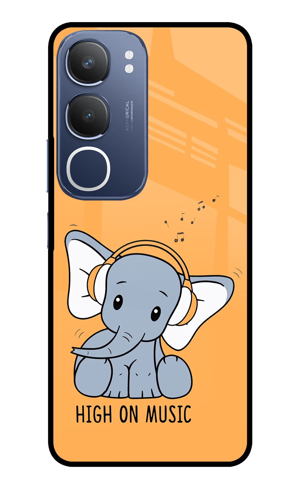 High On Music Vivo Y29 5G Glass Case Back Cover by Casekaro