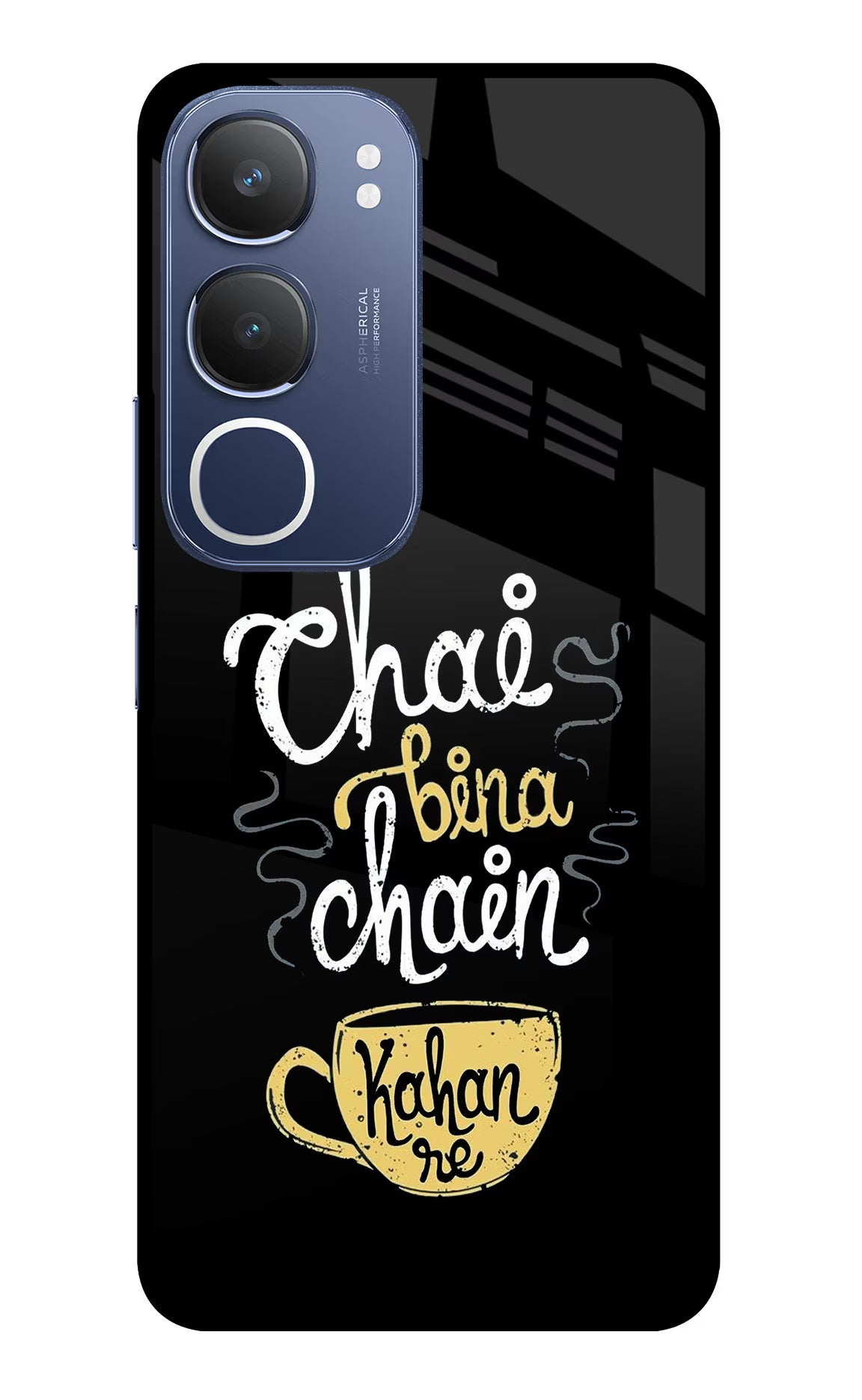 Chai Bina Chain Kaha Re Vivo Y29 5G Glass Case Back Cover by Casekaro