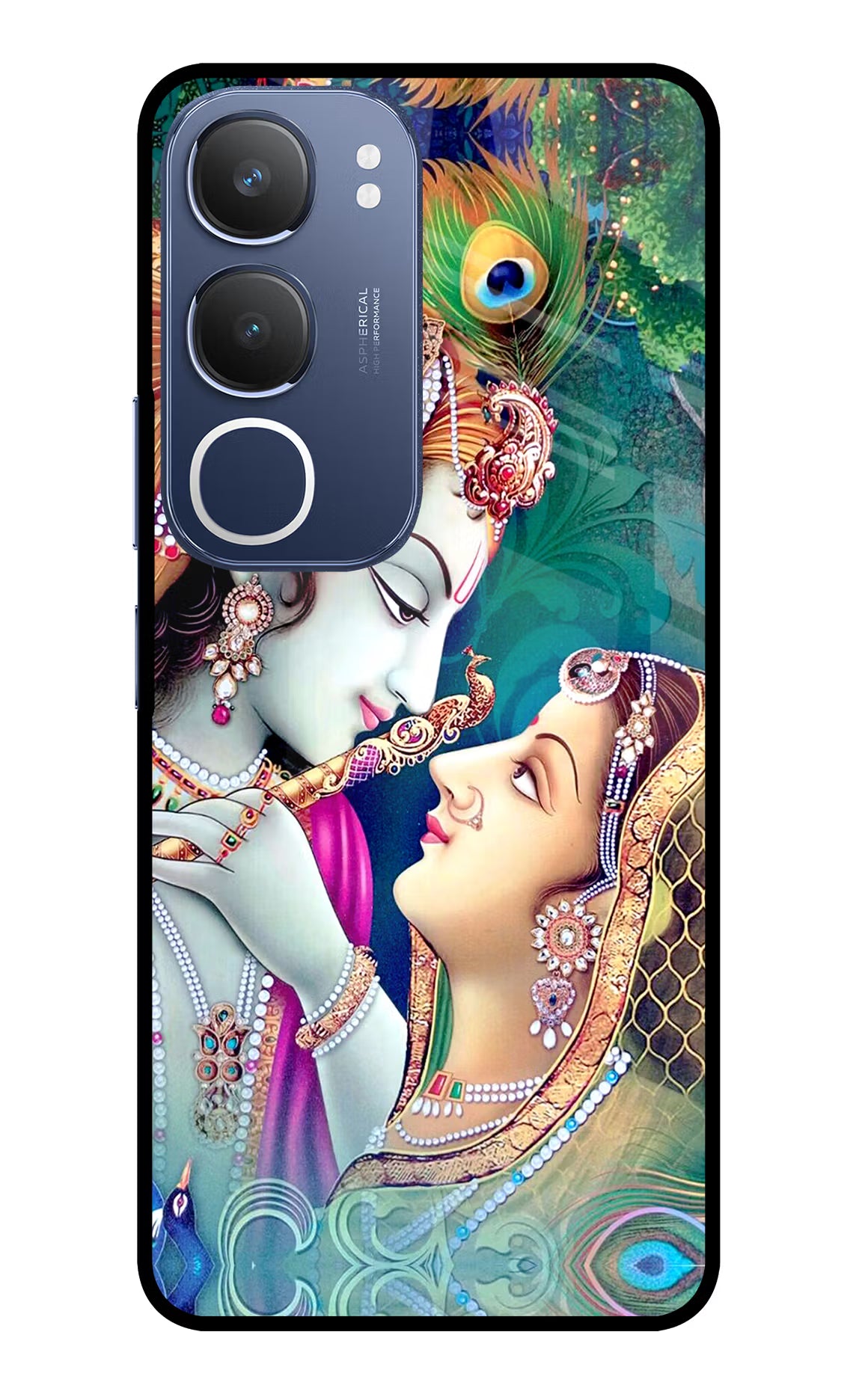 Lord Radha Krishna Vivo Y29 5G Glass Case Back Cover by Casekaro