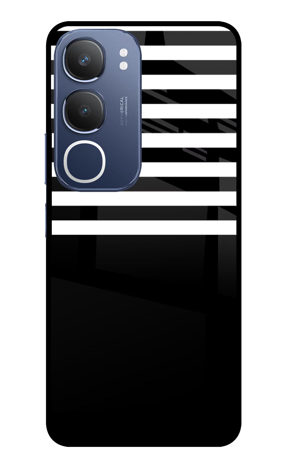 Black and White Print Vivo Y29 5G Glass Case Back Cover by Casekaro
