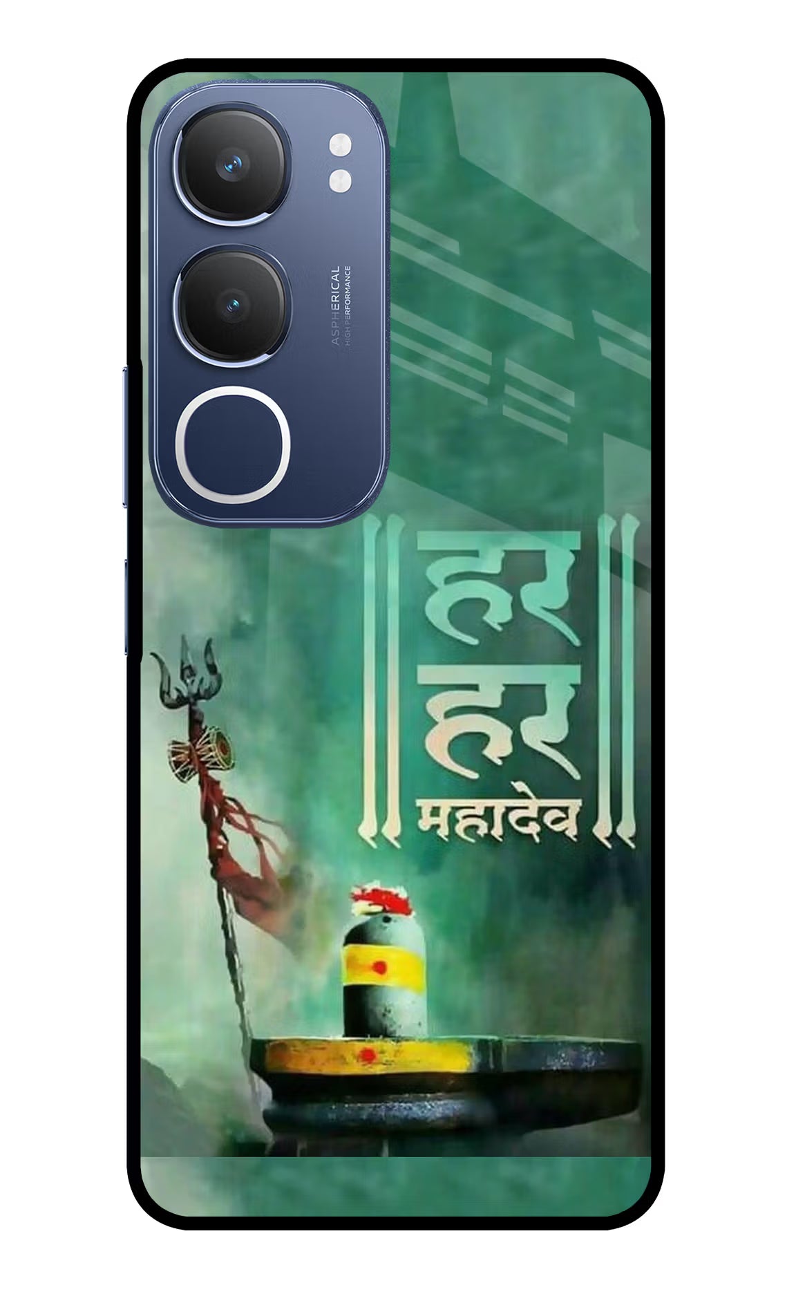 Har Har Mahadev Shivling Vivo Y29 5G Glass Case Back Cover by Casekaro