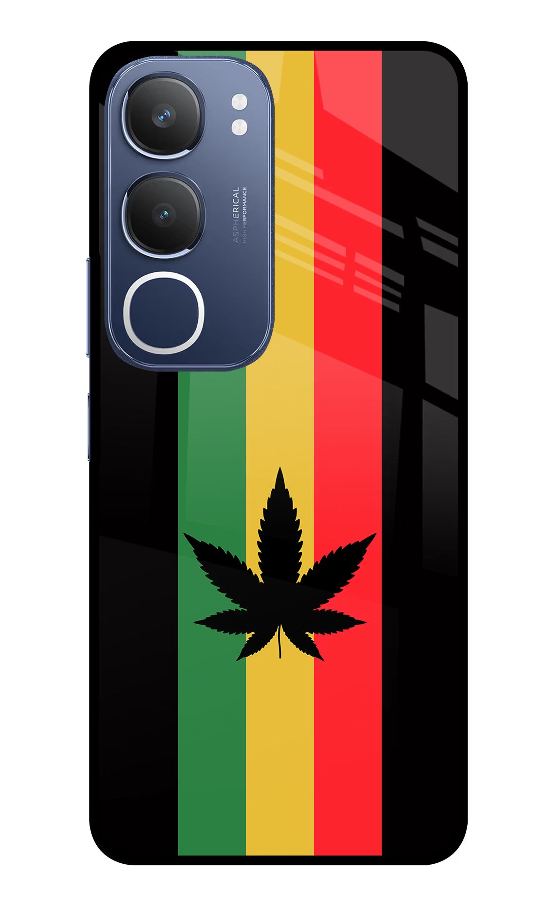 Weed Flag Vivo Y29 5G Glass Case Back Cover by Casekaro