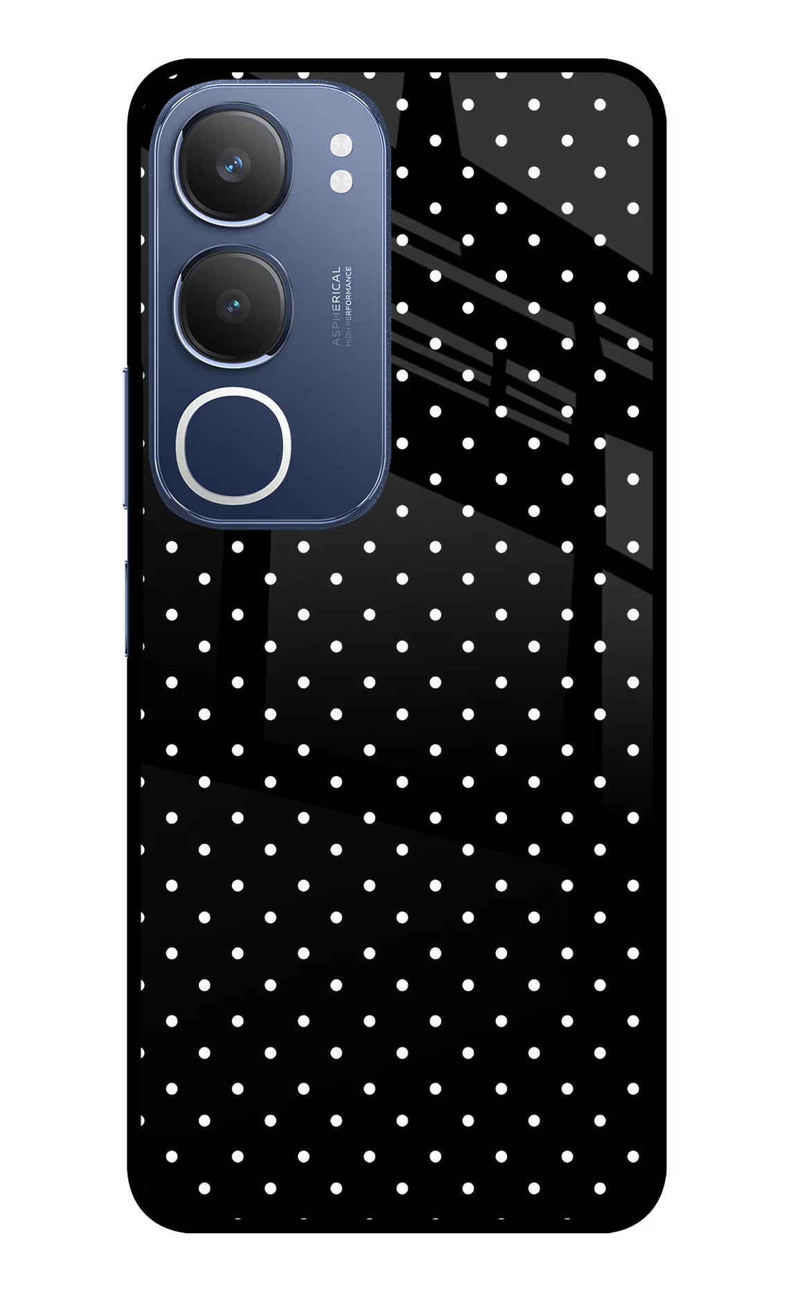 White Dots Vivo Y29 5G Glass Case Back Cover by Casekaro