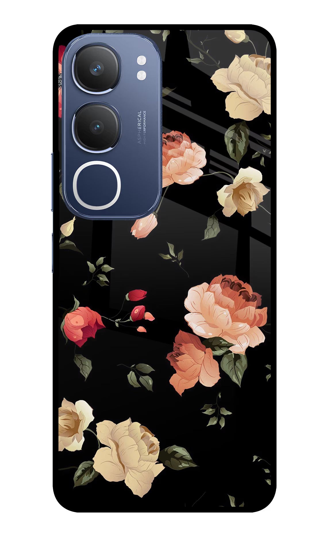 Flowers Vivo Y29 5G Glass Case Back Cover by Casekaro