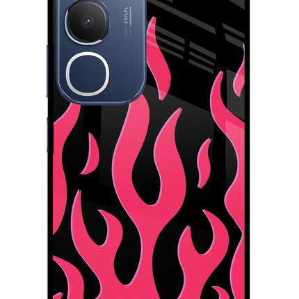 Fire Flames Vivo Y29 5G Glass Case Back Cover by Casekaro