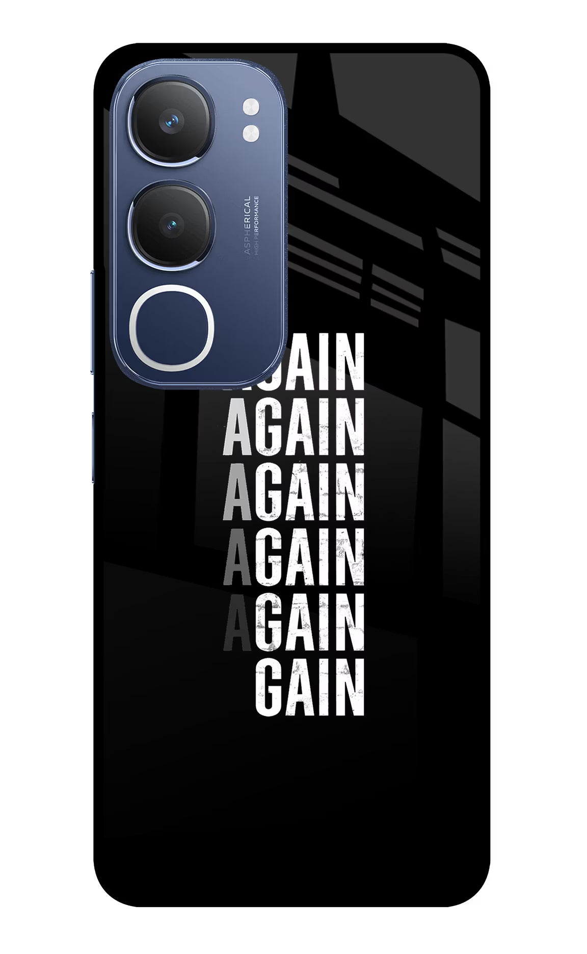 Again Again Gain Vivo Y29 5G Glass Case Back Cover by Casekaro