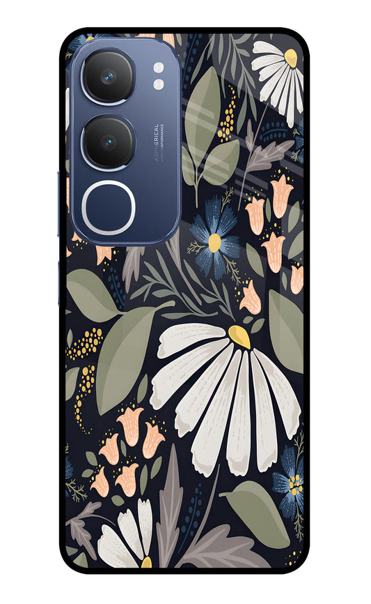 Flowers Art Vivo Y29 5G Glass Case