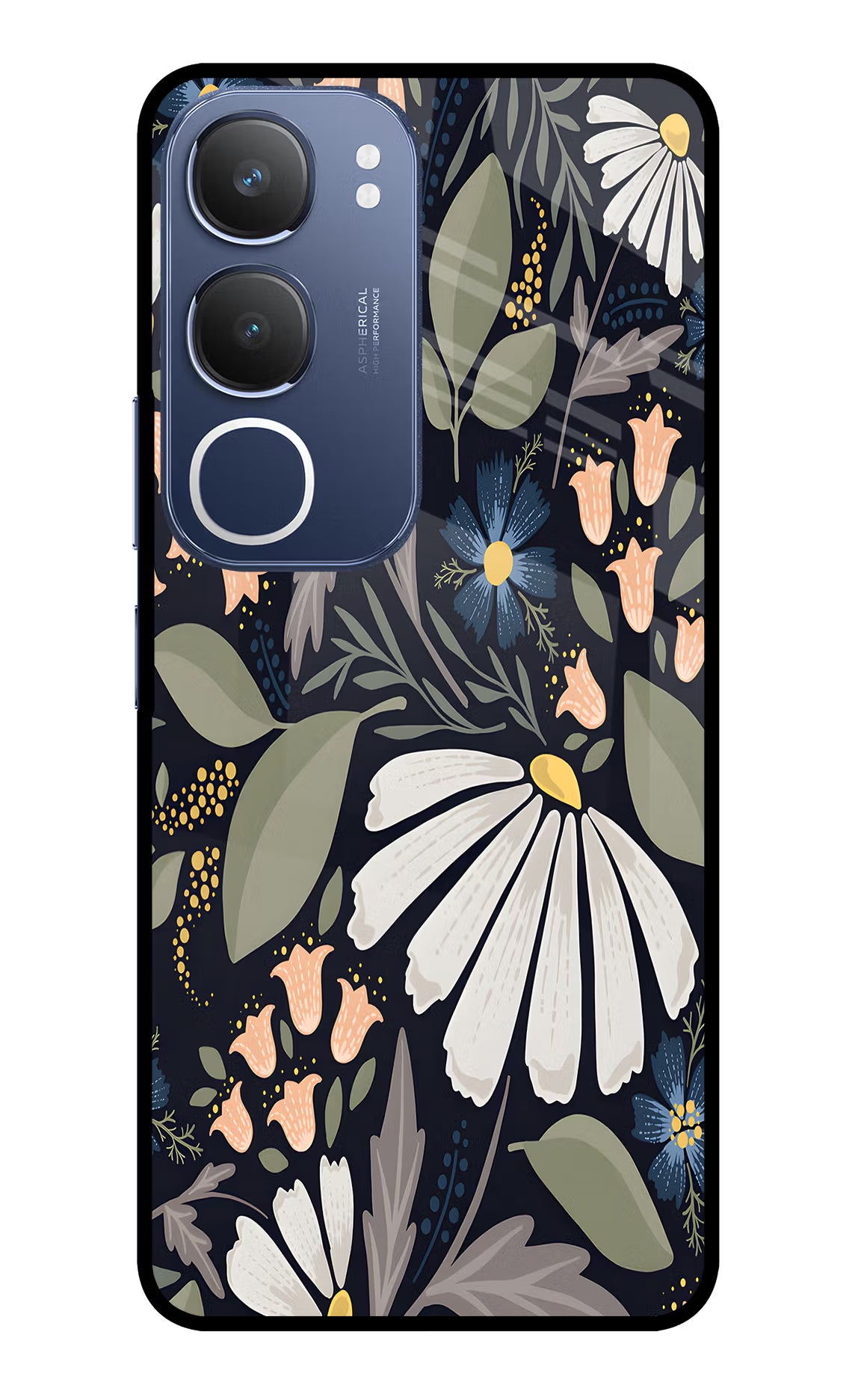 Flowers Art Vivo Y29 5G Glass Case Back Cover by Casekaro