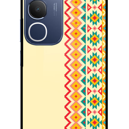 Ethnic Seamless Vivo Y29 5G Glass Case Back Cover by Casekaro