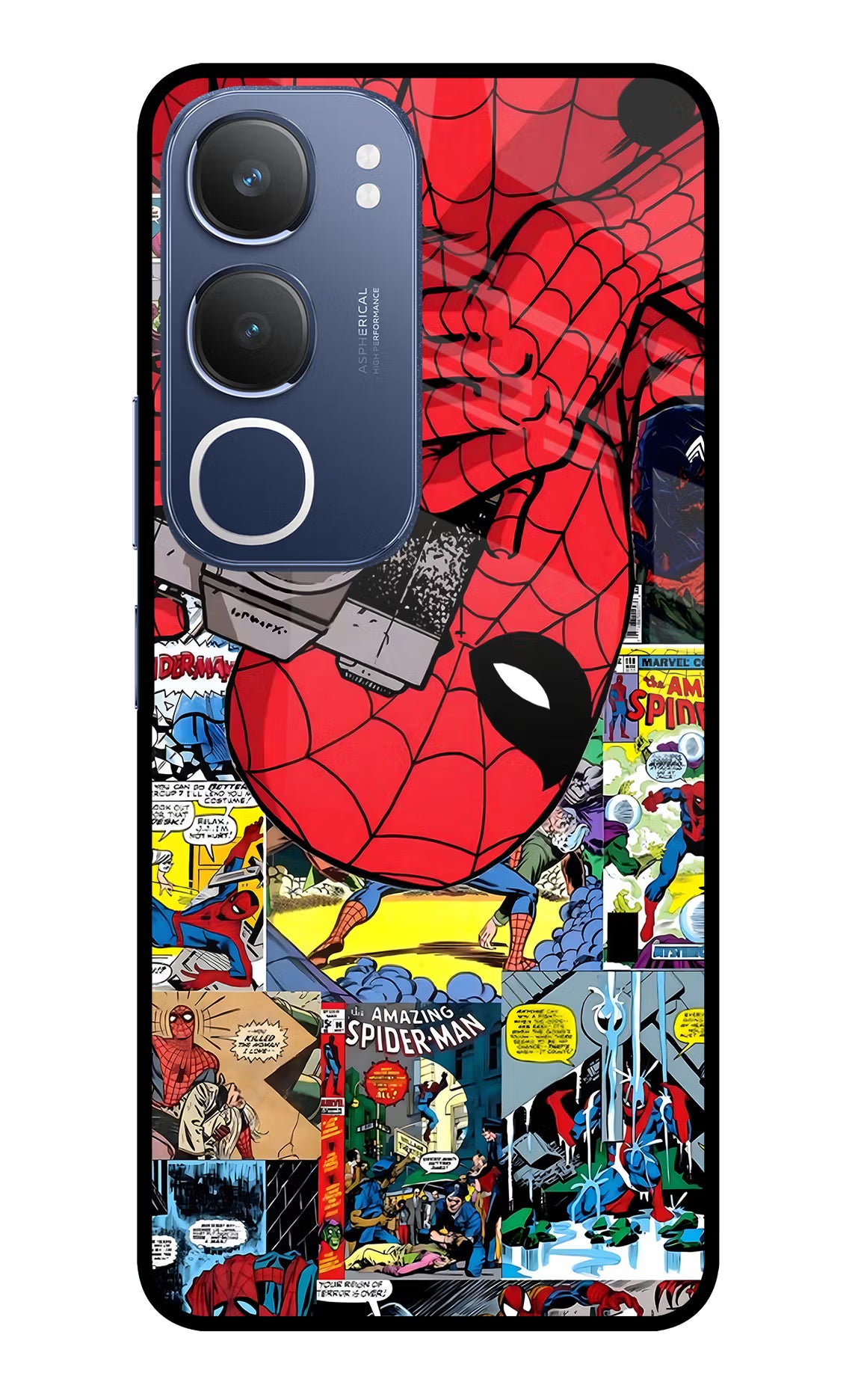 Spider Man Vivo Y29 5G Glass Case Back Cover by Casekaro
