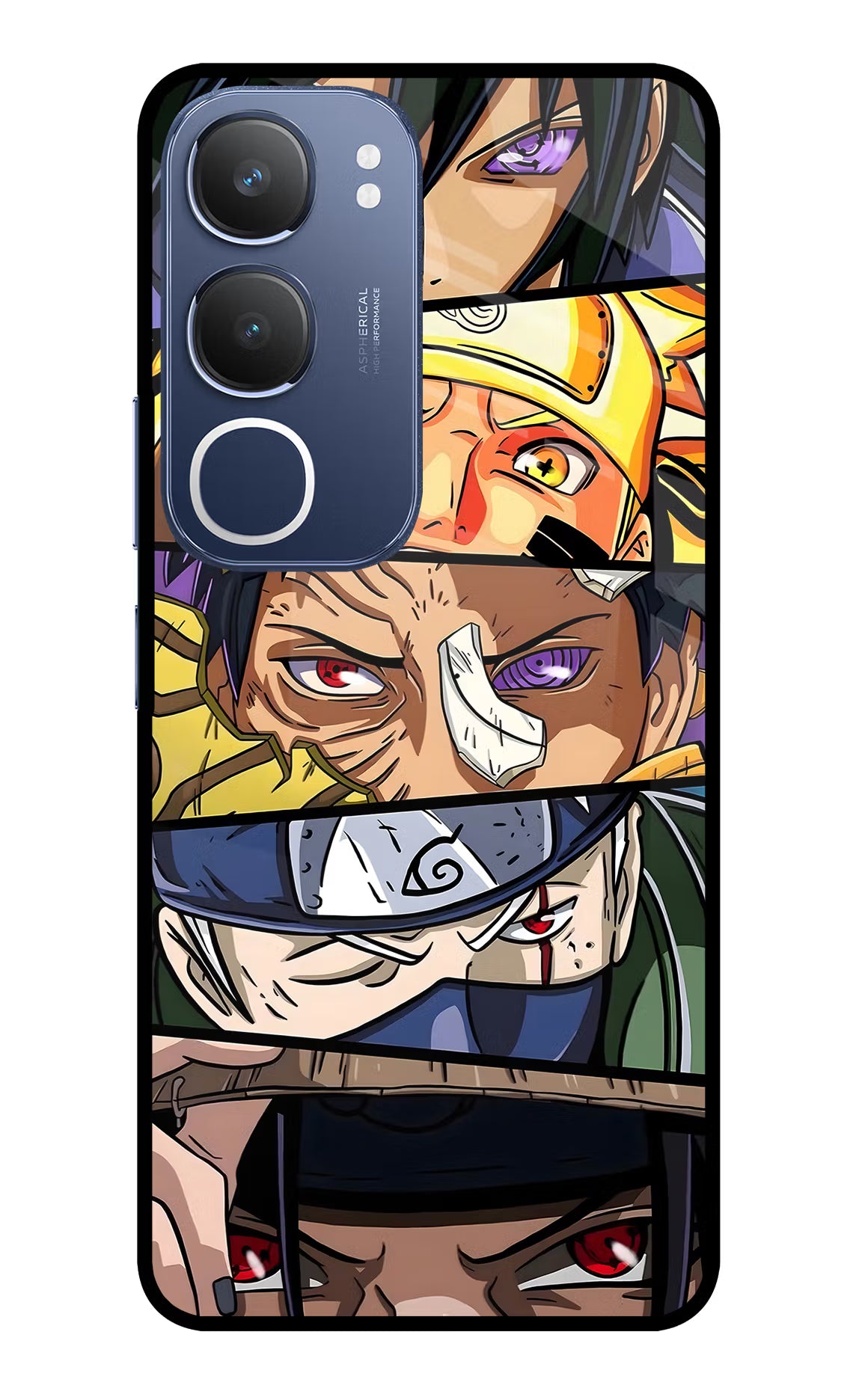 Naruto Character Vivo Y29 5G Glass Case Back Cover by Casekaro