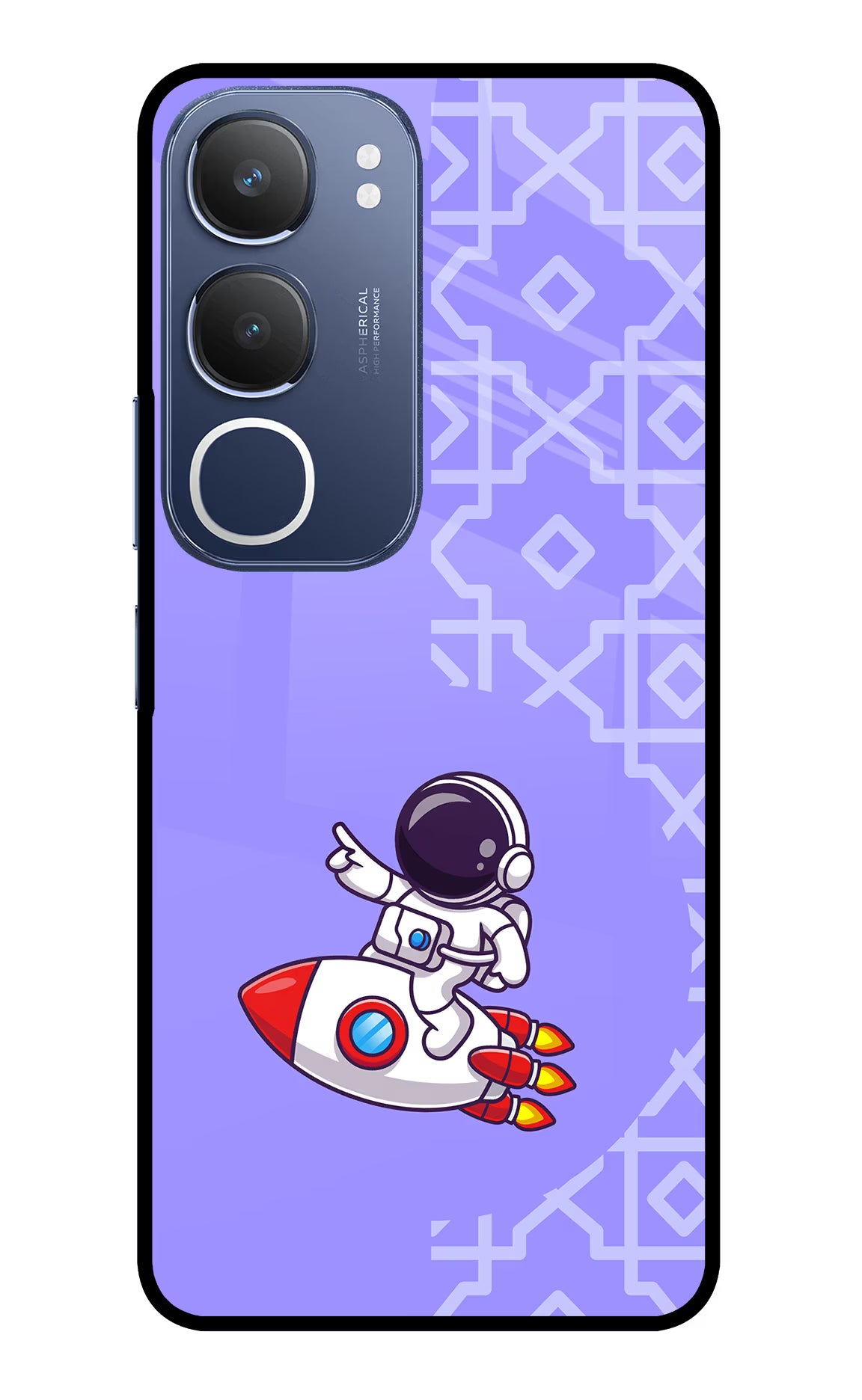 Cute Astronaut Vivo Y29 5G Glass Case Back Cover by Casekaro
